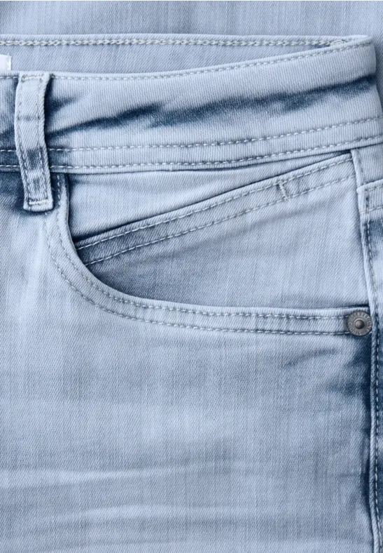 Mid Waist Slim Leg Jeans im Casual Fit bleached wash