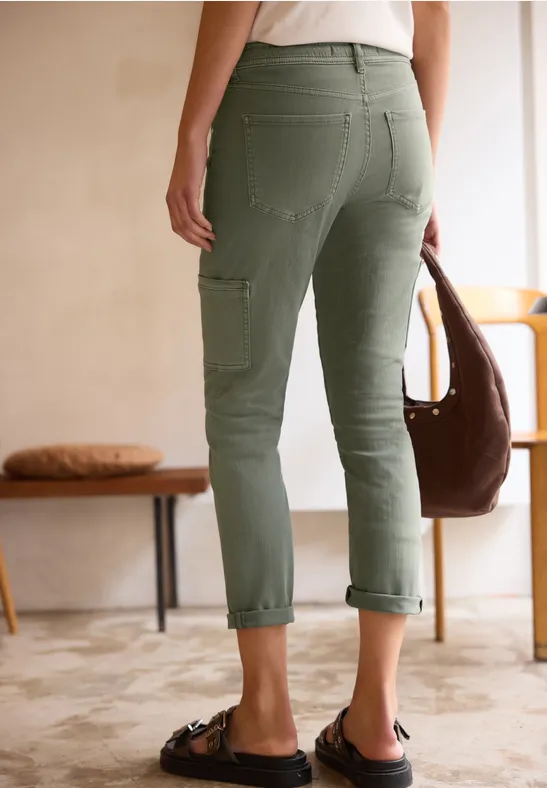 Jeans im Cargo-Look olive wash