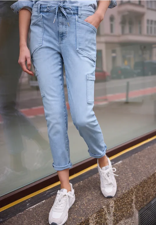 Jeans im Cargo-Look light bleached wash