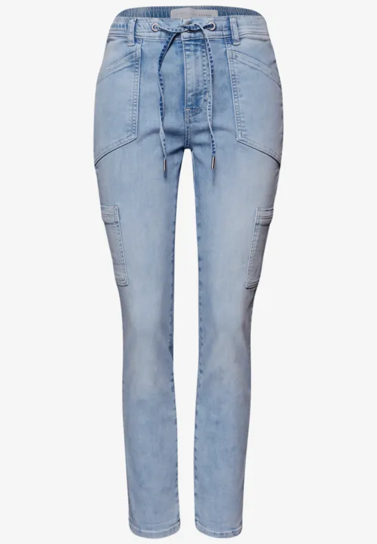 Jeans im Cargo-Look light bleached wash