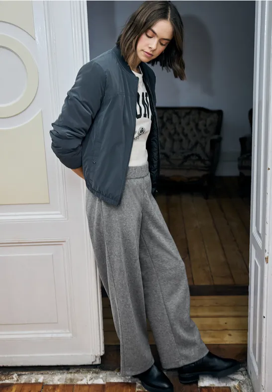 Wide Leg Hose gravel grey mel.