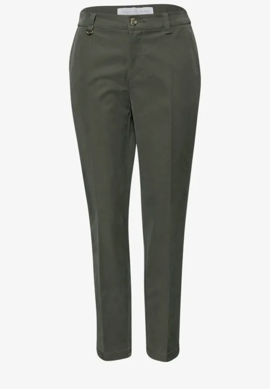 Mid Waist Slim Leg Chino im Casual Fit ashen olive