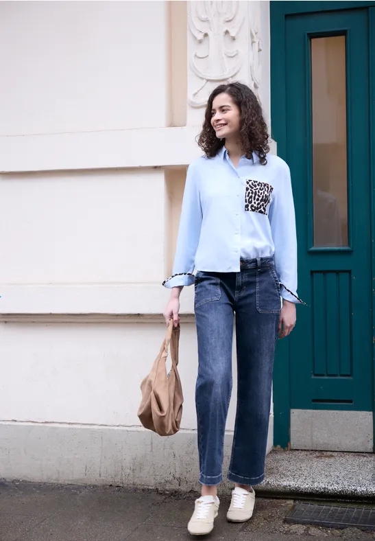 Straight Legs jeans Medium Blue Washed