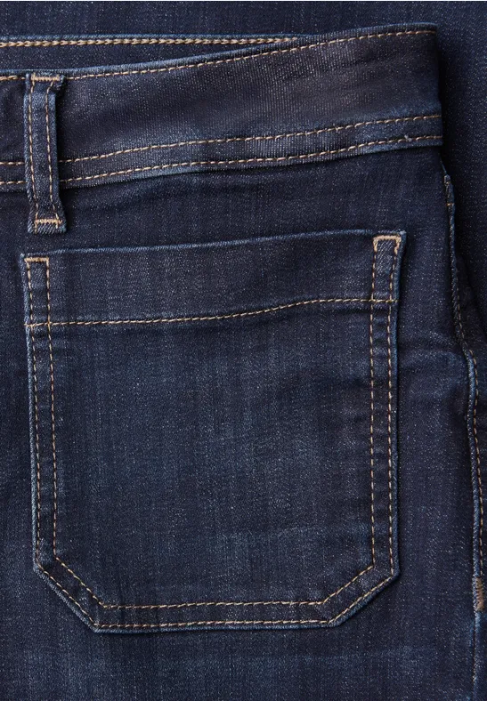 Straight Leg Jeans dark blue washed