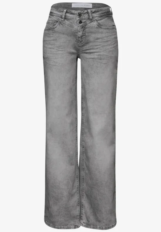 Wide Legs Jeans Light Grey Washed