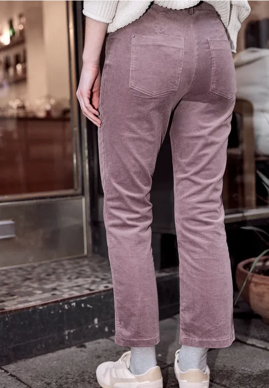 Broek met flared pijpen hazy rose