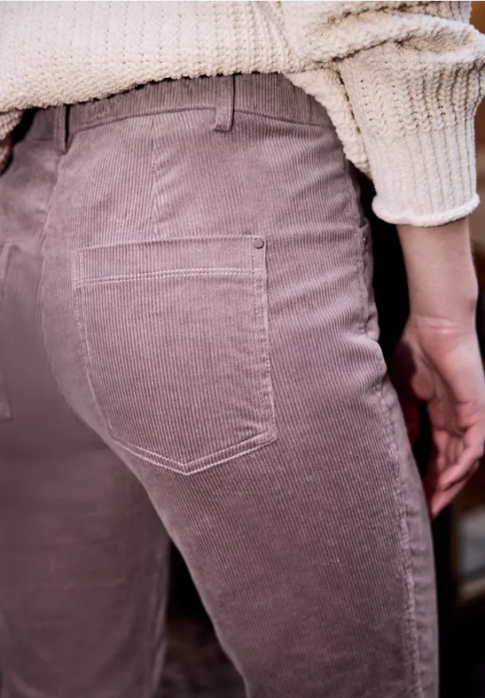 Broek met flared pijpen hazy rose