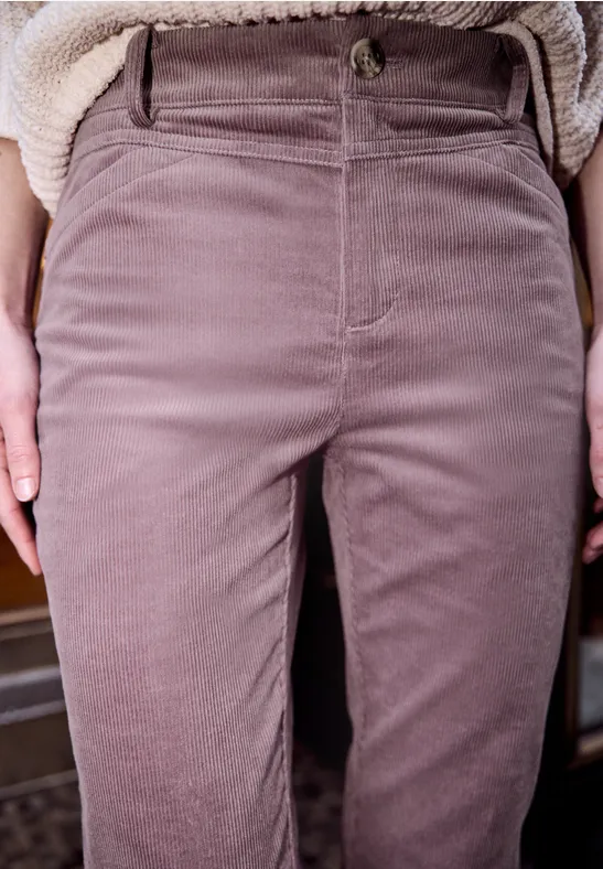 Broek met flared pijpen hazy rose