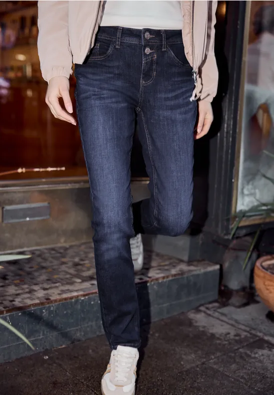 Slim Leg Jeans Dark blue washed
