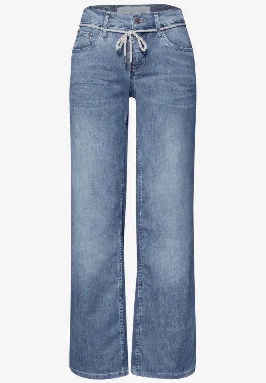 Mid Waist Wide Legs jeans in Loose Fit light blue wash