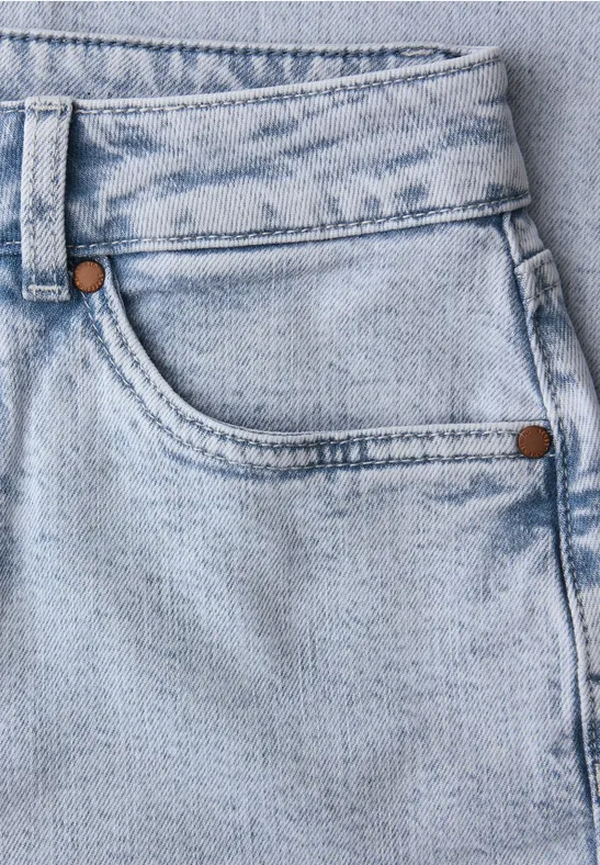 Mid Waist Barrel Leg Jeans im Loose Fit bleached wash