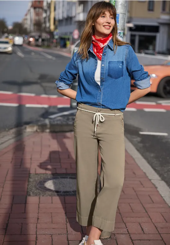 Pantalon Straight Legs en qualité Papertouch silent sand