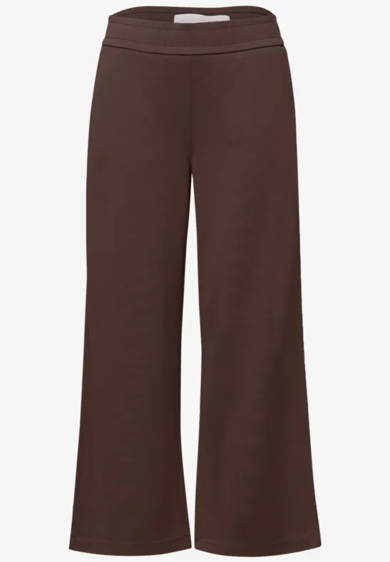 Mid Waist Wide Leg Hose im Casual Fit mahogany brown