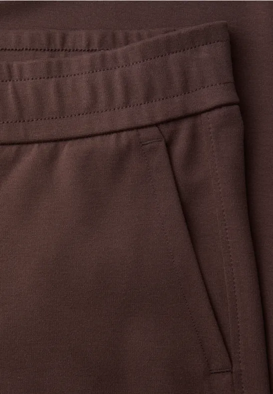 Mid Waist Wide Leg Hose im Casual Fit mahogany brown