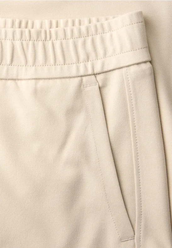 Mid Waist Wide Leg Hose im Casual Fit stone sand