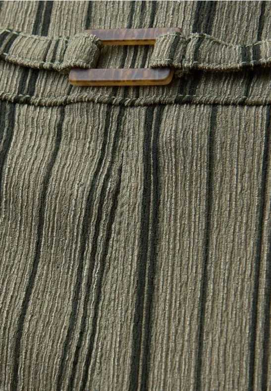 Wide Leg Hose mit Gürteldetail Lichen Green
