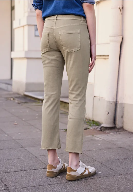 High Waist Kick Flare Hose im Slim Fit dark stone sand