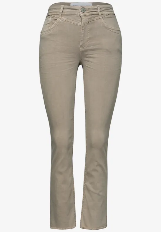 High Waist Kick Flare Hose im Slim Fit dark stone sand