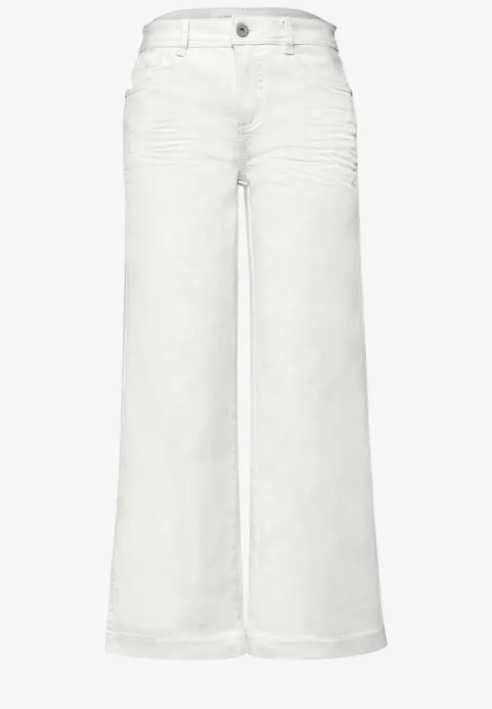 Pantalon Mid Waist à jambes larges, coupe décontractée off white