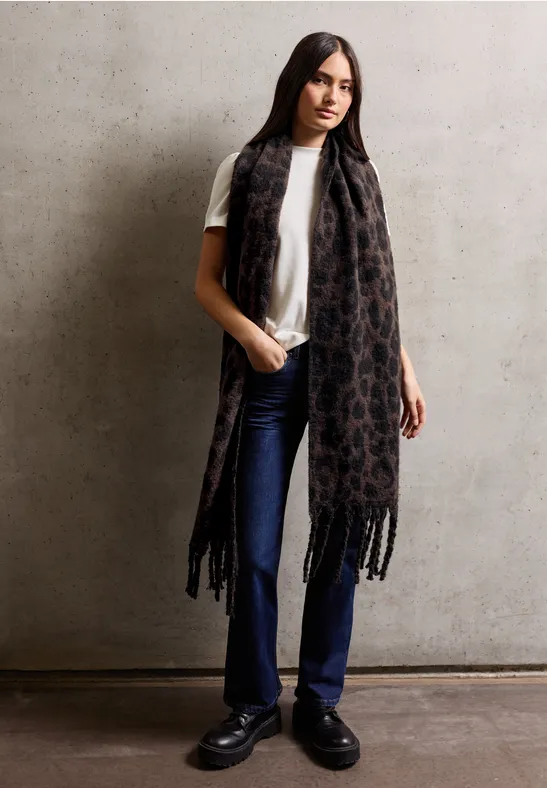 Cosy Leo Schal dark auburn brown