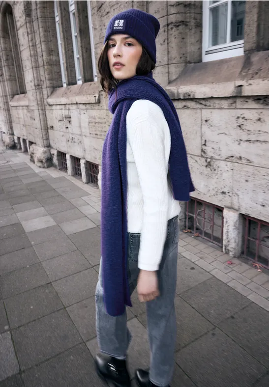 Sjaal met badge zenith blue