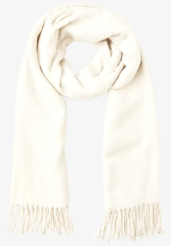 Gezellige sjaal met structuur off white