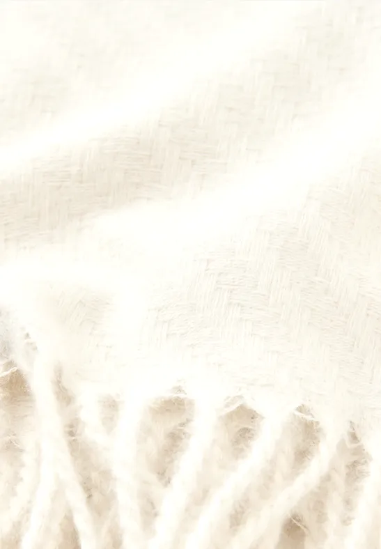 Gezellige sjaal met structuur off white