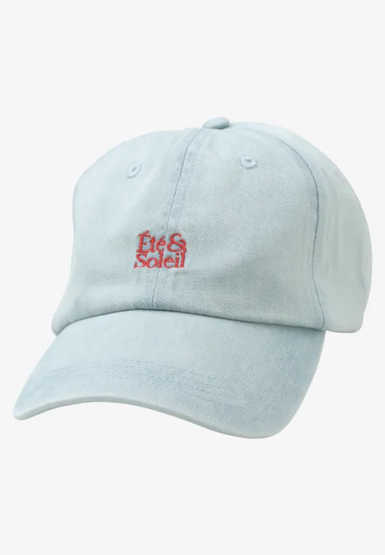 Cap mit Wording Artwork Light Blue soft wash