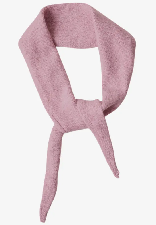 Gebreide sjaal in ruitvorm pearly rose mel.