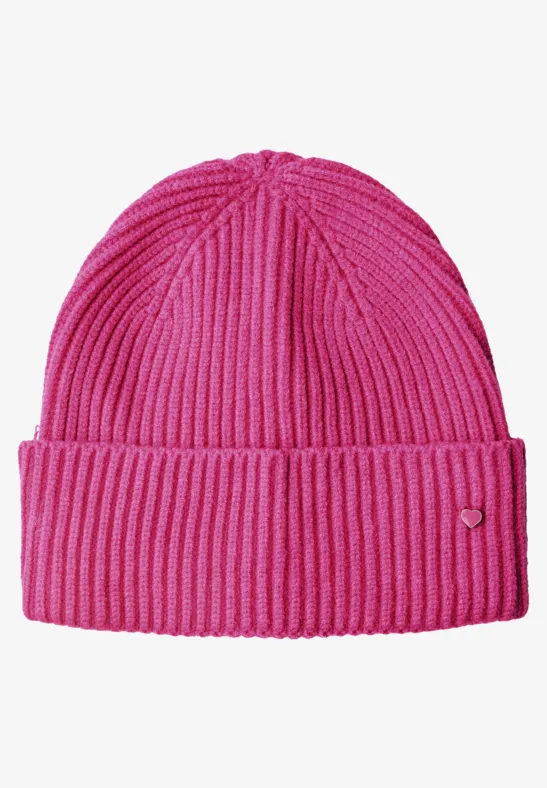 Strick-Beanie in Unifarbe ruby raspberry