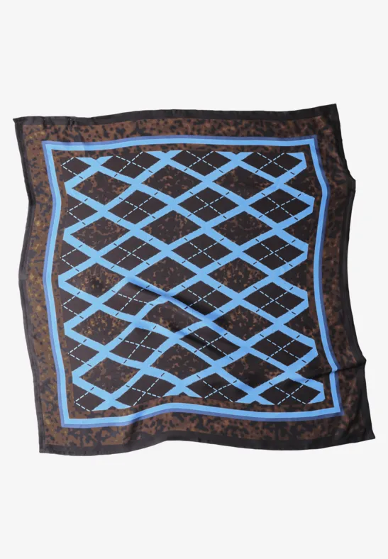 Tuch mit Argyle-Muster loom blue