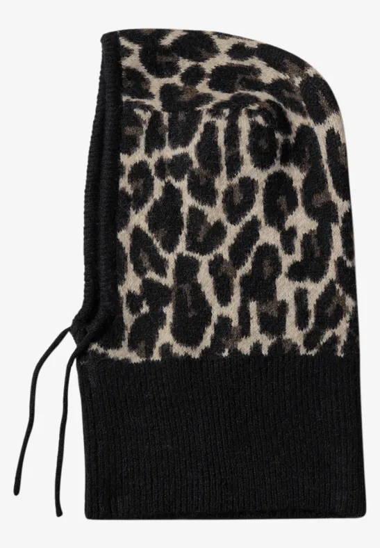 Bivakmuts met luipaardprint Black