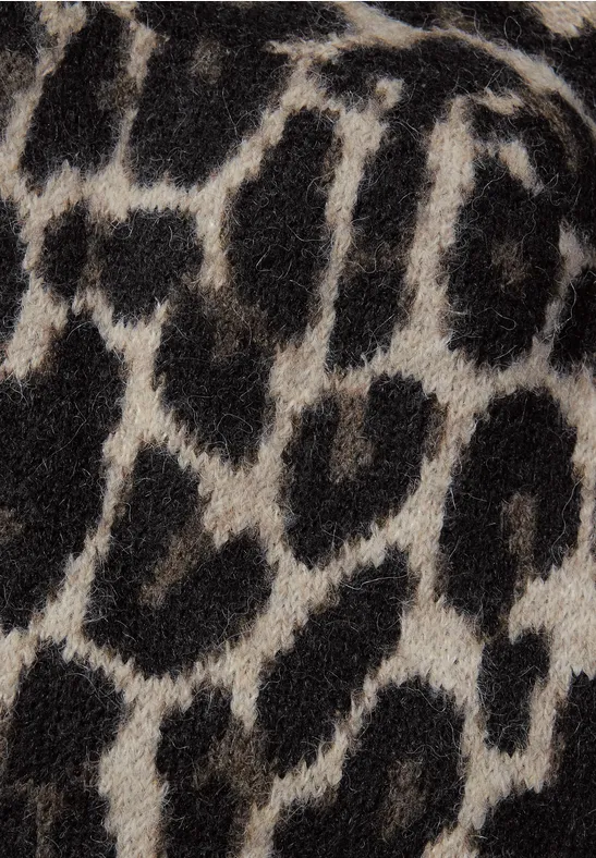 Bivakmuts met luipaardprint Black