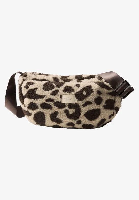 Teddy-Tasche mit Leo-Muster charred brown
