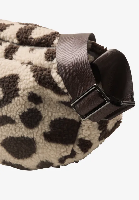 Teddy-Tasche mit Leo-Muster charred brown