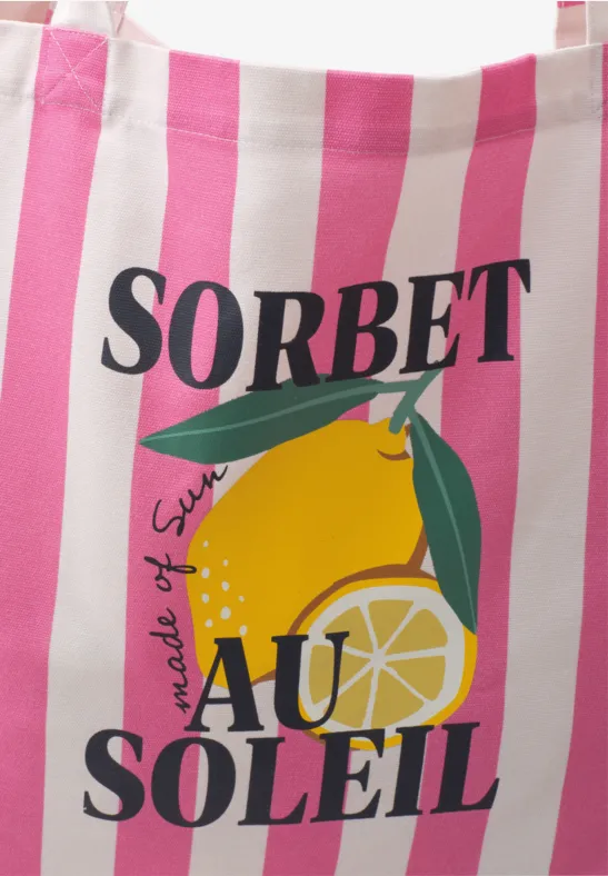 Canvas Shopper mit Streifenmuster multicolor