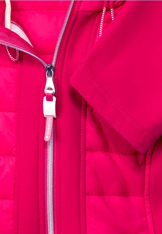 Softshelljas van materiaalmix voor dames in Blauw