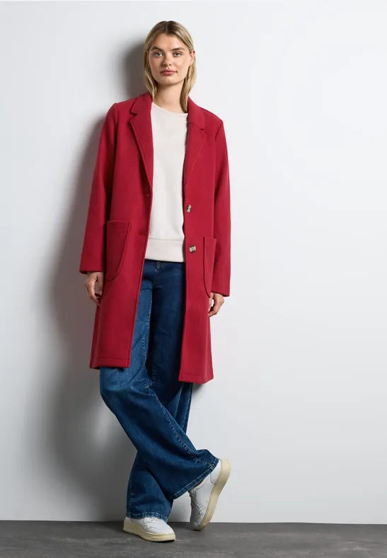 STREET-ONE Mantel mit Revers für Damen in Rot | STREET-ONE