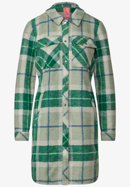 STREET-ONE Karo Overshirtjacke für Damen in Grün | STREET-ONE