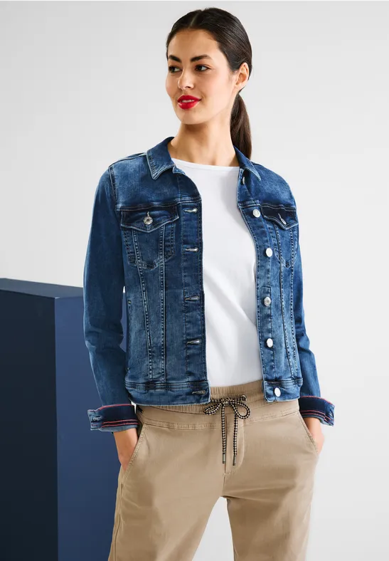 STREET-ONE Mittelblaue Jeansjacke für Damen in Blau | STREET-ONE
