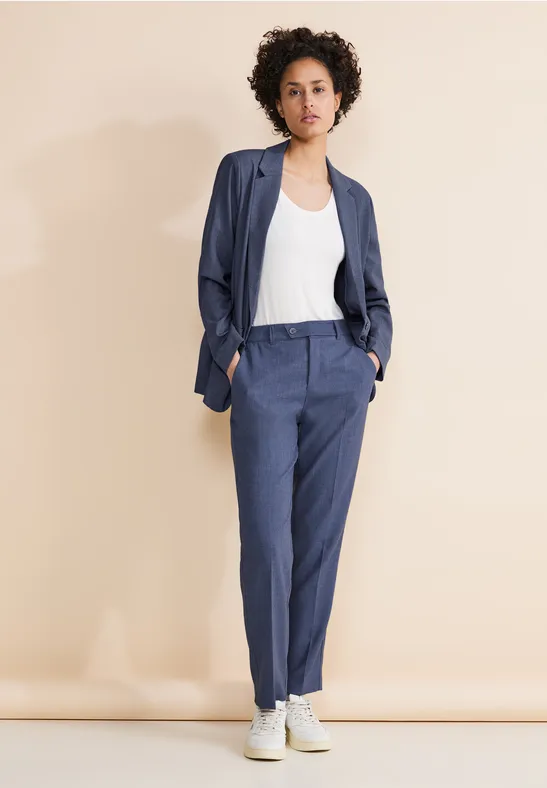 STREET-ONE Melange Longblazer für Damen in Blau | STREET-ONE