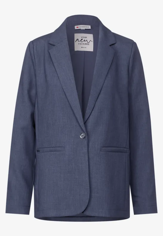 STREET-ONE Melange Longblazer für Damen in Blau | STREET-ONE