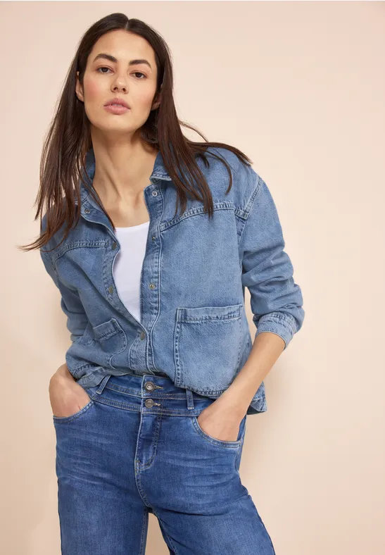 STREET-ONE Lyocell Jeansjacke für Damen in Blau | STREET-ONE