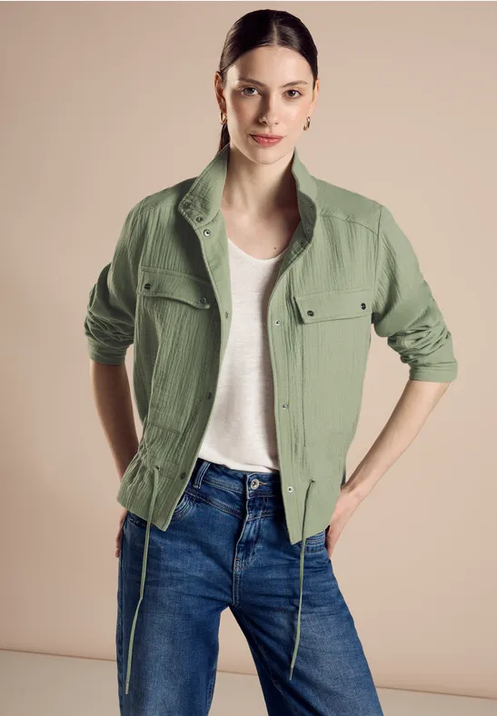 STREET-ONE Musselin Jacke für Damen in Grün | STREET-ONE 