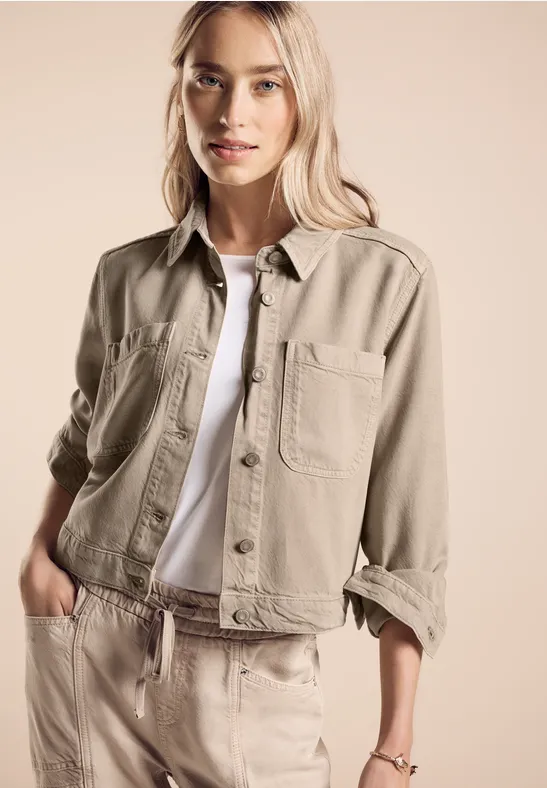 STREET-ONE Jeansjacke für Damen in Beige | STREET-ONE