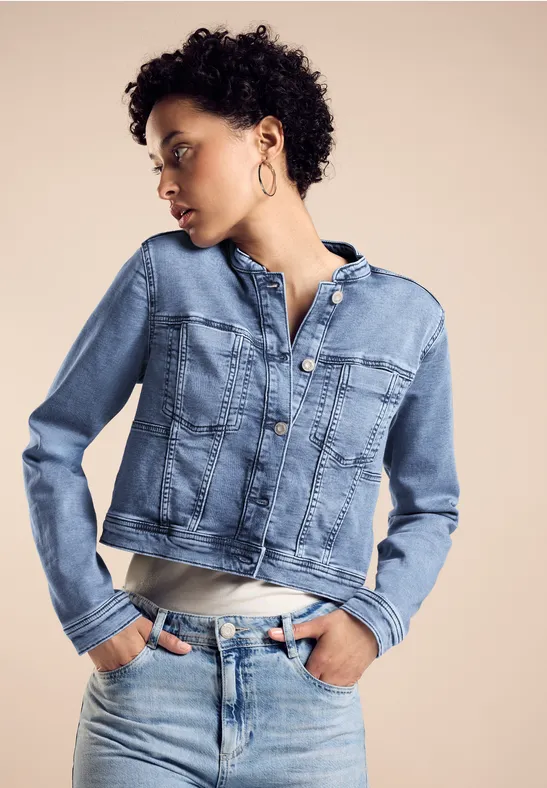STREET-ONE Kurze Jeansjacke für Damen in Blau | STREET-ONE