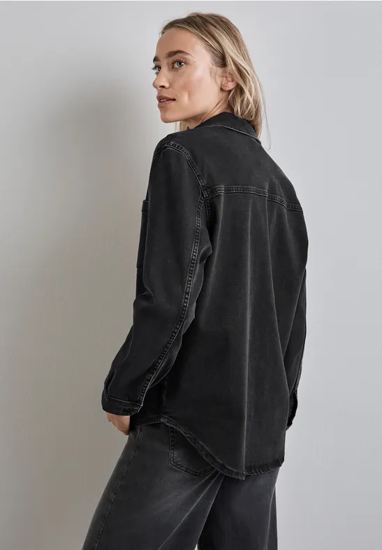 STREET-ONE Jeanshemd für Damen in Schwarz | STREET-ONE