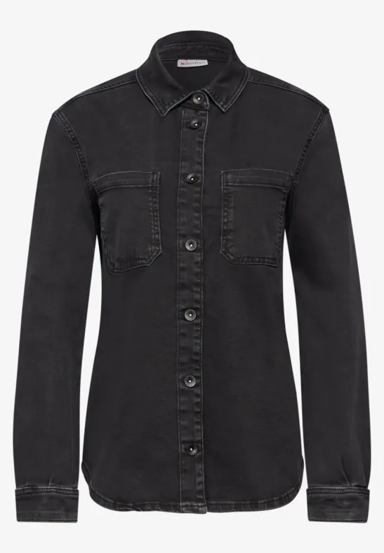 STREET-ONE Jeanshemd für Damen in Schwarz | STREET-ONE