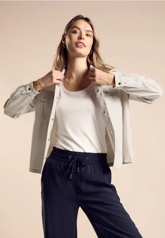 STREET-ONE Blouson mit Brusttaschen für Damen in Beige | STREET-ONE