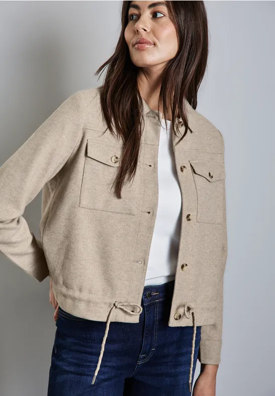 Jacken Damen Wolljacke Beige STREET-ONE Jacke In Wolloptik Für